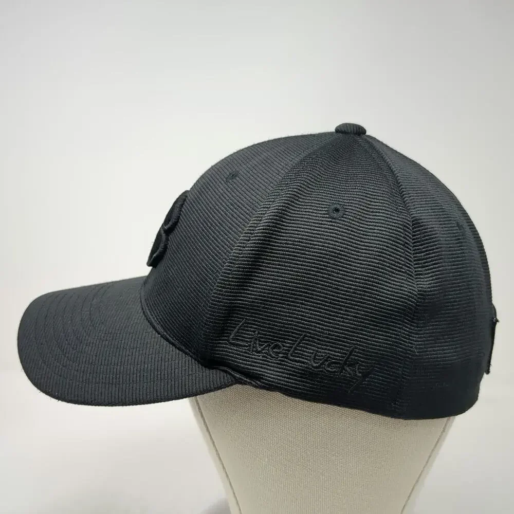 Black Clover Baseball Cap Black XL Fitted Flexfit Rawlings Patch Live Lucky Hat